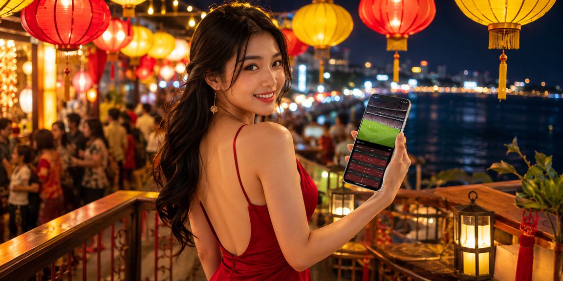 Cảnh đêm Hà Nội với hoạt động cá cược thể thao trực tuyến trên thiết bị di động