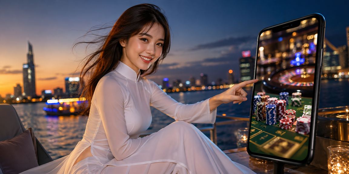 Người dùng Sài Gòn trải nghiệm casino di động với trang phục áo dài truyền thống